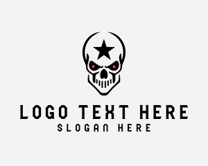 Star - Spooky Star Skull logo design