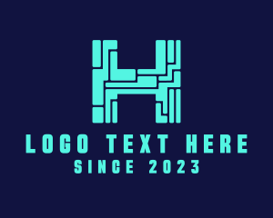 Programming - Digital Tech Letter H logo design