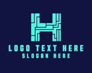 Digital Tech Letter H  Logo