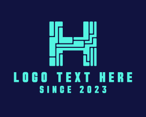 Letter H - Digital Tech Letter H logo design