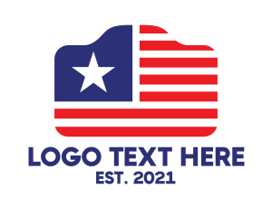 America - Star Stripes Camera logo design