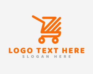 Virtual - Shopping Cart Arrow logo design