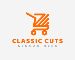 Shopping Cart Arrow logo design