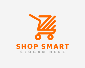 Shopping Cart Arrow logo design