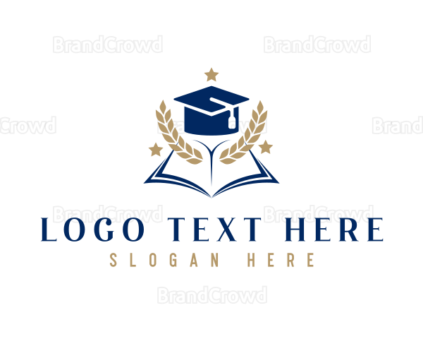 Graduation Book Wreath Logo