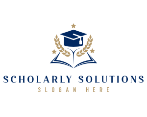 Scholar - Graduation Book Wreath logo design