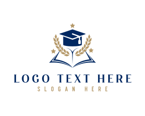 Scholarly - Graduation Book Wreath logo design