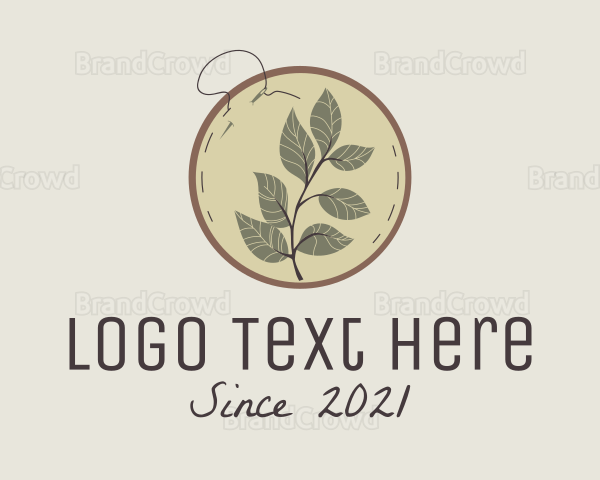 Botanical Leaf Embroidery Logo