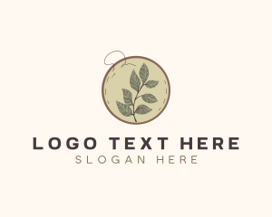 Home Decor - Botanical Leaf Embroidery logo design