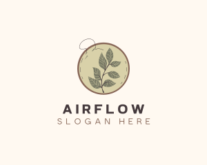 Botanical Leaf Embroidery logo design