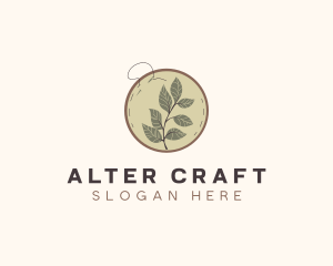 Botanical Leaf Embroidery logo design