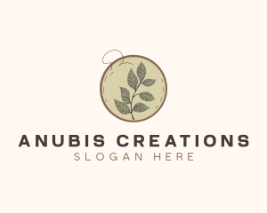 Botanical Leaf Embroidery logo design