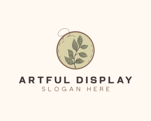 Botanical Leaf Embroidery logo design