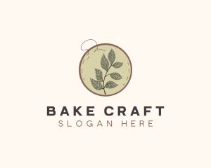 Botanical Leaf Embroidery logo design