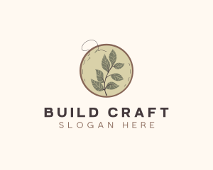 Botanical Leaf Embroidery logo design