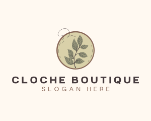 Botanical Leaf Embroidery logo design