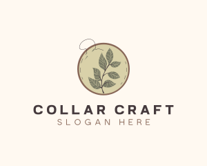 Botanical Leaf Embroidery logo design