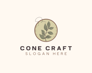 Botanical Leaf Embroidery logo design