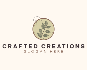 Botanical Leaf Embroidery logo design