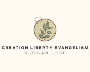 Botanical Leaf Embroidery logo design