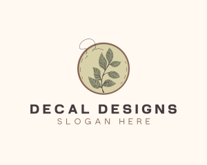 Botanical Leaf Embroidery logo design