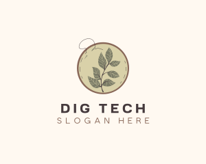 Botanical Leaf Embroidery logo design