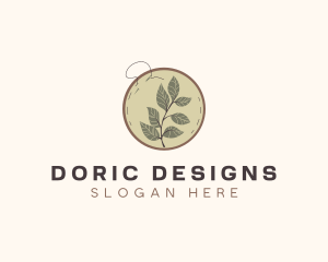 Botanical Leaf Embroidery logo design