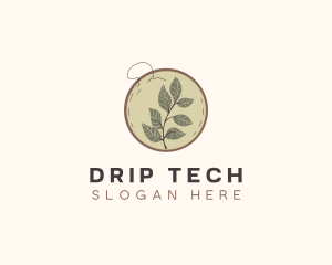 Botanical Leaf Embroidery logo design