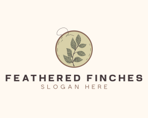 Botanical Leaf Embroidery logo design