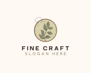 Botanical Leaf Embroidery logo design