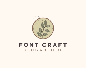 Botanical Leaf Embroidery logo design