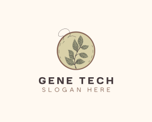 Botanical Leaf Embroidery logo design