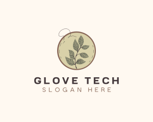 Botanical Leaf Embroidery logo design