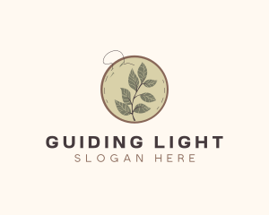 Botanical Leaf Embroidery logo design