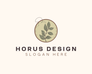 Botanical Leaf Embroidery logo design