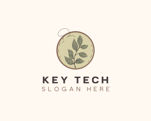 Botanical Leaf Embroidery logo design