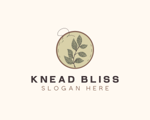 Botanical Leaf Embroidery logo design