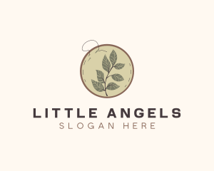 Botanical Leaf Embroidery logo design