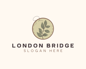 Botanical Leaf Embroidery logo design