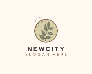 Botanical Leaf Embroidery logo design