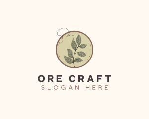 Botanical Leaf Embroidery logo design