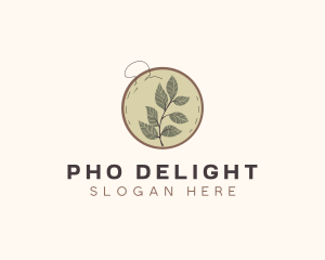 Botanical Leaf Embroidery logo design