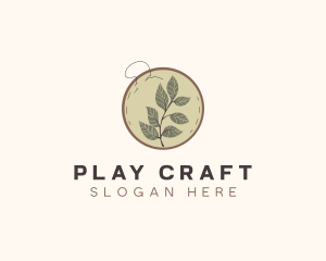 Botanical Leaf Embroidery logo design