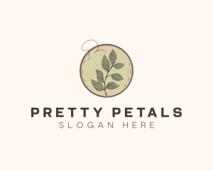 Botanical Leaf Embroidery logo design