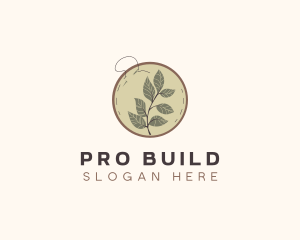 Botanical Leaf Embroidery logo design