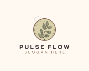 Botanical Leaf Embroidery logo design