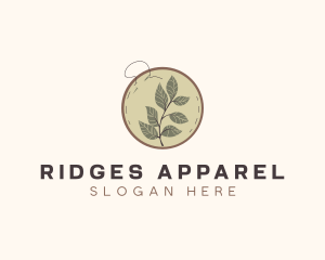 Botanical Leaf Embroidery logo design