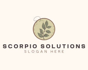 Botanical Leaf Embroidery logo design