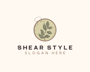 Botanical Leaf Embroidery logo design