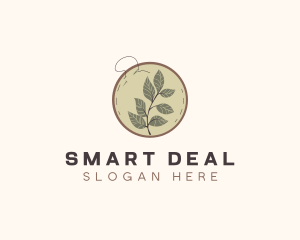 Botanical Leaf Embroidery logo design